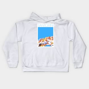 Santorini Poster Kids Hoodie